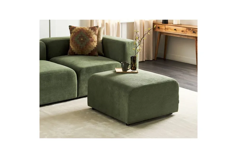Fotpall Falsterbo Grön, Manchestertyg - Grön, Manchestertyg - Möbler - Stolar & fåtöljer - Pall & puff - Fotpall