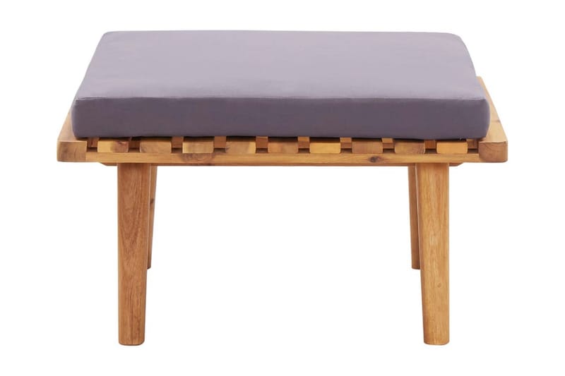Fotpall för trädgården med dyna 60x60x29 cm massiv akacia - Brun - Möbler - Stolar & fåtöljer - Pall & puff - Fotpall
