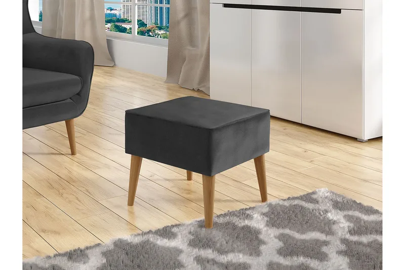 Fotpall - Grå - Möbler - Stolar & fåtöljer - Pall & puff - Fotpall