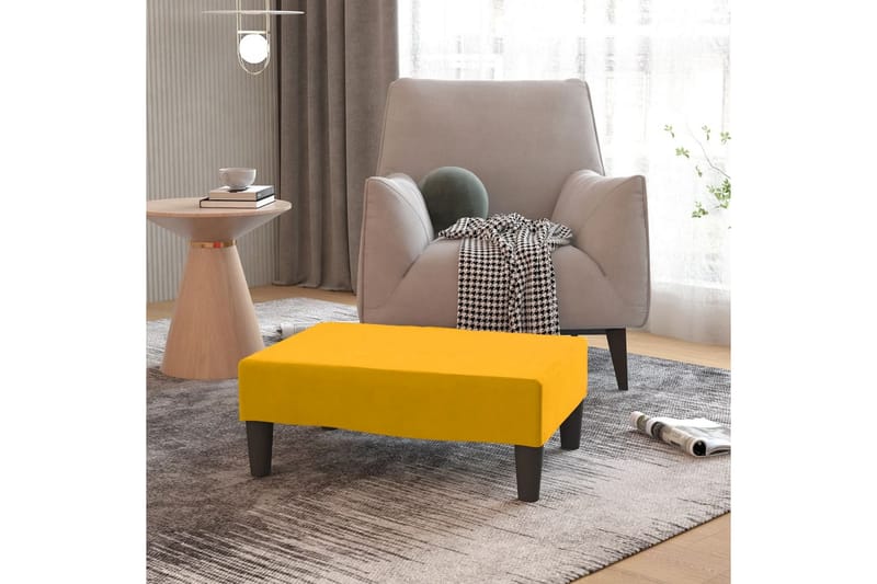 Fotpall gul 78x56x32 cm sammet - Gul - Möbler - Stolar & fåtöljer - Pall & puff - Fotpall