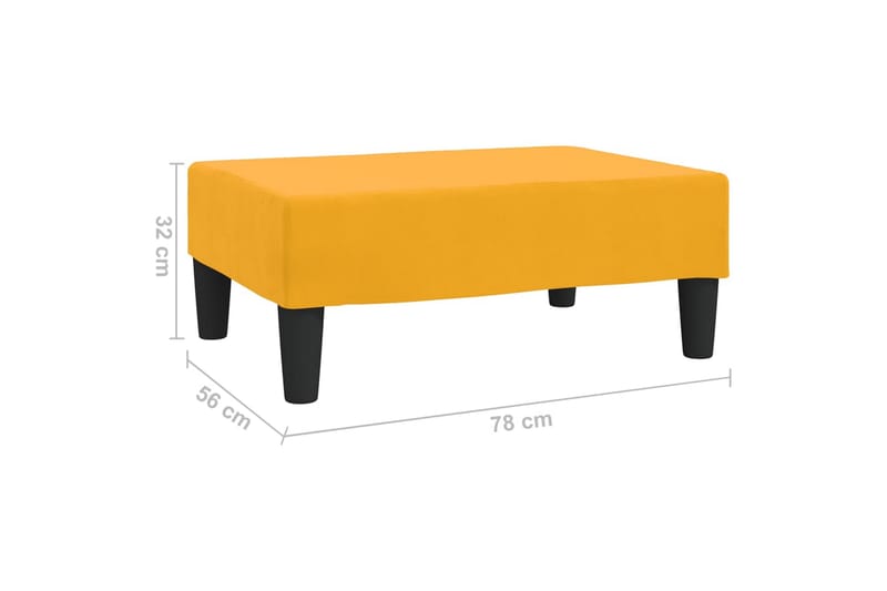 Fotpall gul 78x56x32 cm sammet - Gul - Möbler - Stolar & fåtöljer - Pall & puff - Fotpall