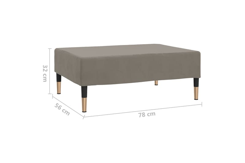 Fotpall ljusgrå 78x56x32 cm sammet - Ljusgrå - Möbler - Stolar & fåtöljer - Pall & puff - Fotpall