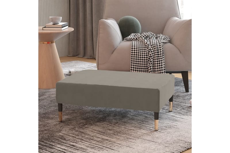 Fotpall ljusgrå 78x56x32 cm sammet - Ljusgrå - Möbler - Stolar & fåtöljer - Pall & puff - Fotpall