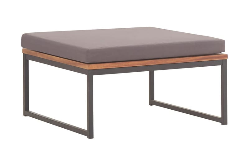 Fotpall med dyna 66x66x36 cm massivt akaciaträ mörkgrå - Grå - Möbler - Stolar & fåtöljer - Pall & puff - Fotpall
