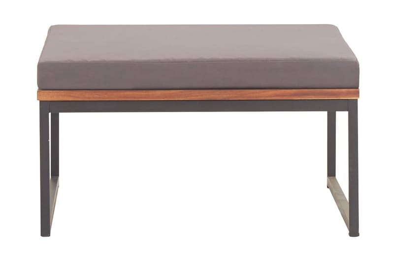 Fotpall med dyna 66x66x36 cm massivt akaciaträ mörkgrå - Grå - Möbler - Stolar & fåtöljer - Pall & puff - Fotpall