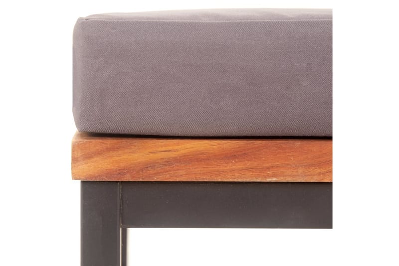 Fotpall med dyna 66x66x36 cm massivt akaciaträ mörkgrå - Grå - Möbler - Stolar & fåtöljer - Pall & puff - Fotpall