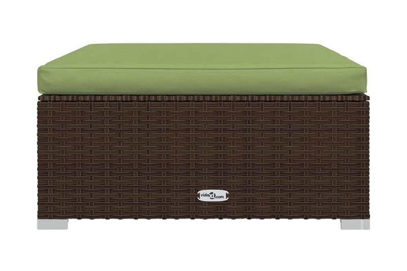 Fotpall med dyna för trädgården brun 70x70x30 cm konstrottin - Brun/Grön - Möbler - Stolar & fåtöljer - Pall & puff - Fotpall