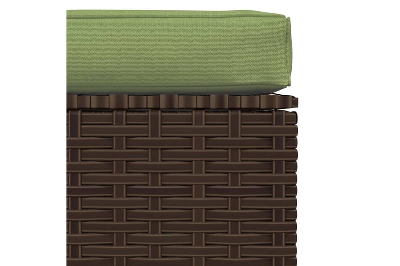 Fotpall med dyna för trädgården brun 70x70x30 cm konstrottin - Brun/Grön - Möbler - Stolar & fåtöljer - Pall & puff - Fotpall