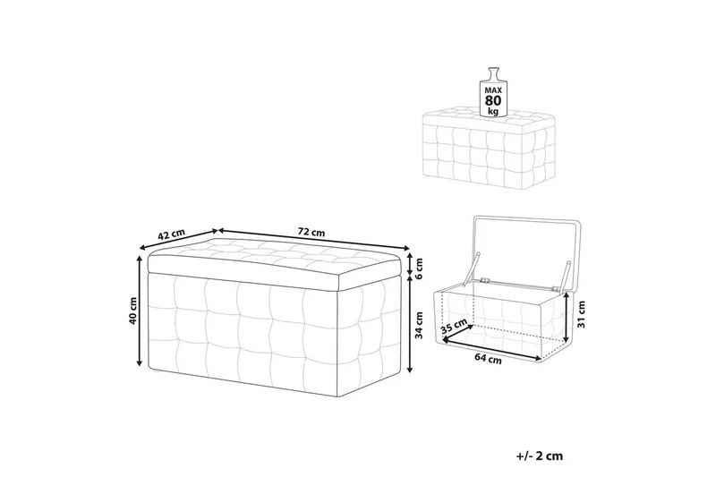 Fotpall Michigan Grön - Grön - Möbler - Stolar & fåtöljer - Pall & puff - Fotpall - Chesterfield fotpall