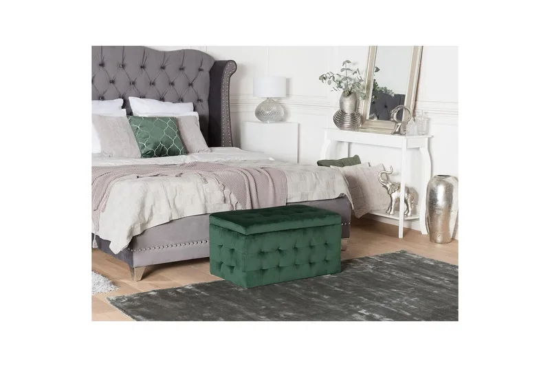 Fotpall Michigan Grön - Grön - Möbler - Stolar & fåtöljer - Pall & puff - Fotpall - Chesterfield fotpall