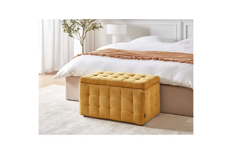 Fotpall Michigan Gul - Gul - Möbler - Stolar & fåtöljer - Pall & puff - Fotpall - Chesterfield fotpall