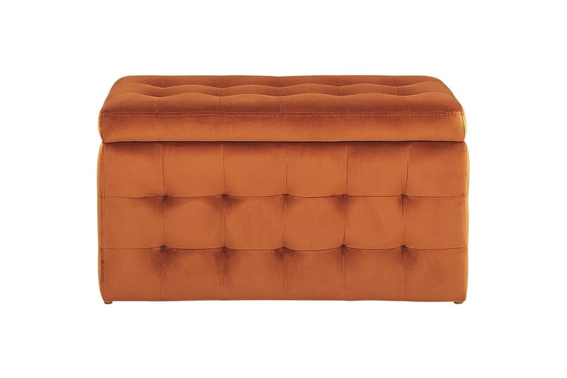 Fotpall Michigan Orange - Orange - Möbler - Stolar & fåtöljer - Pall & puff - Fotpall - Chesterfield fotpall
