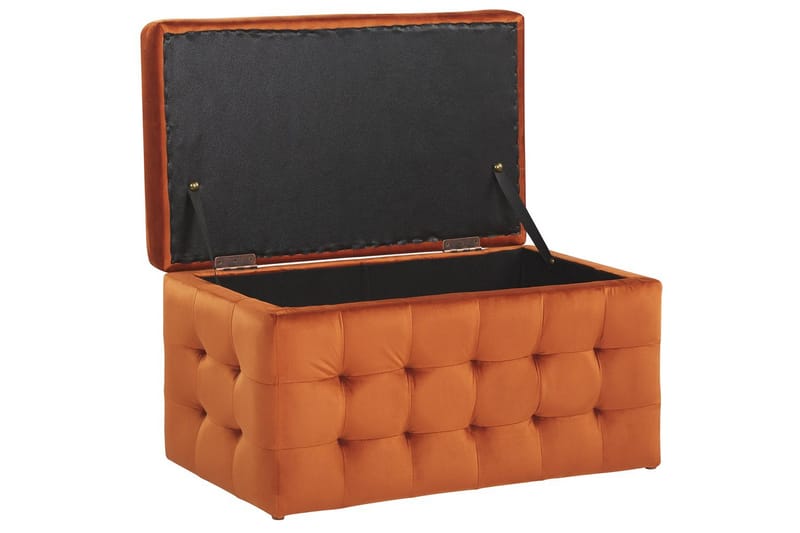 Fotpall Michigan Orange - Orange - Möbler - Stolar & fåtöljer - Pall & puff - Fotpall - Chesterfield fotpall
