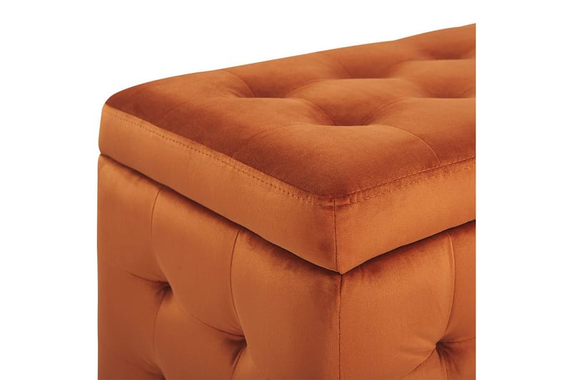 Fotpall Michigan Orange - Orange - Möbler - Stolar & fåtöljer - Pall & puff - Fotpall - Chesterfield fotpall