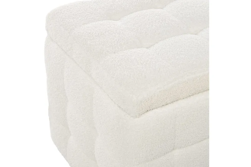 Fotpall Michigan Vit - Vit - Möbler - Stolar & fåtöljer - Pall & puff - Fotpall - Chesterfield fotpall