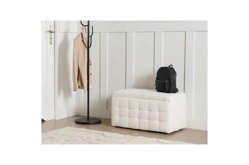 Fotpall Michigan Vit - Vit - Möbler - Stolar & fåtöljer - Pall & puff - Fotpall - Chesterfield fotpall