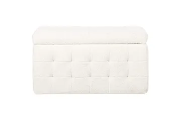 Fotpall Michigan Vit - Vit - Möbler - Stolar & fåtöljer - Pall & puff - Fotpall - Chesterfield fotpall