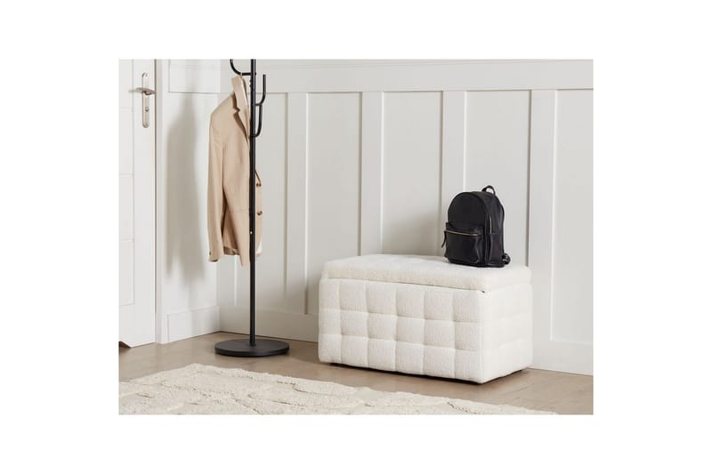 Fotpall Michigan Vit - Vit - Möbler - Stolar & fåtöljer - Pall & puff - Fotpall - Chesterfield fotpall