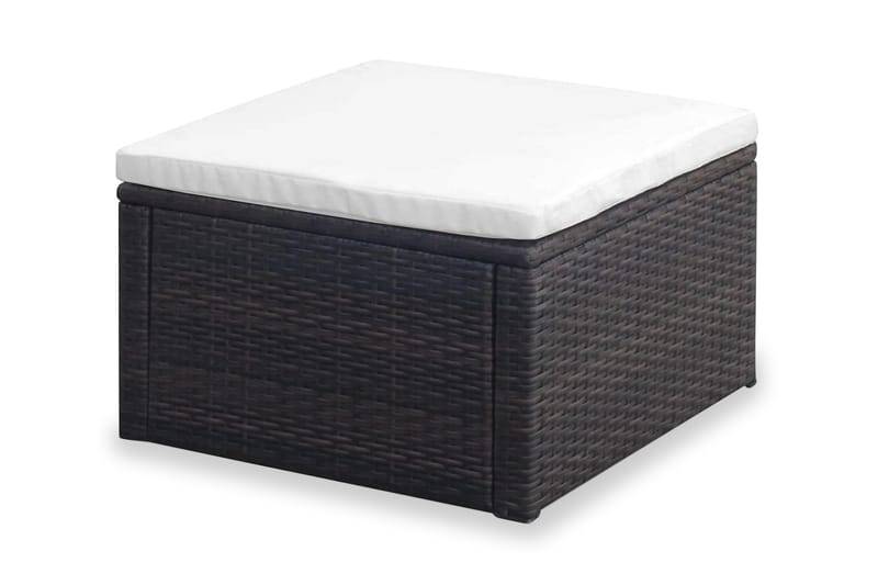 Fotpall ottoman 53x53x30 cm konstrotting brun - Brun - Fotpall