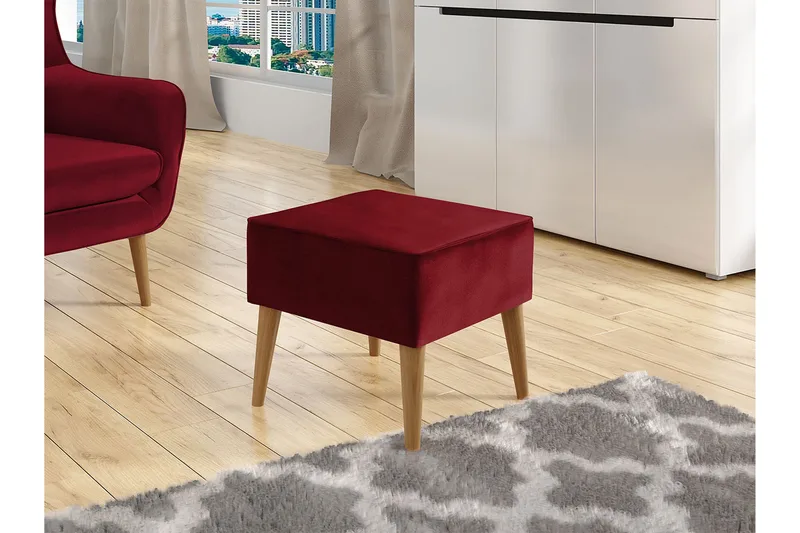 Fotpall - Röd - Möbler - Stolar & fåtöljer - Pall & puff - Fotpall