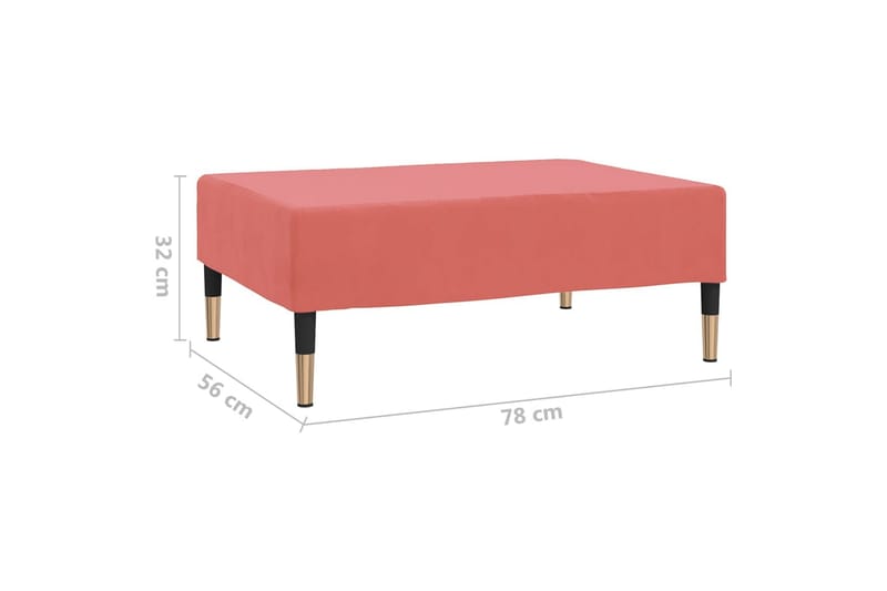 Fotpall rosa 78x56x32 cm sammet - Rosa - Fotpall