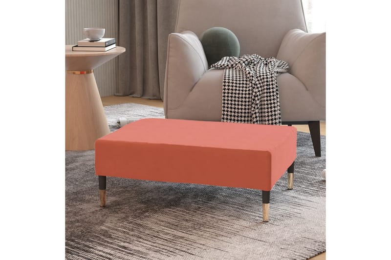 Fotpall rosa 78x56x32 cm sammet - Rosa - Möbler - Stolar & fåtöljer - Pall & puff - Fotpall