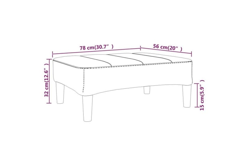 Fotpall svart 78x56x32 cm tyg - Svart - Möbler - Stolar & fåtöljer - Pall & puff - Fotpall