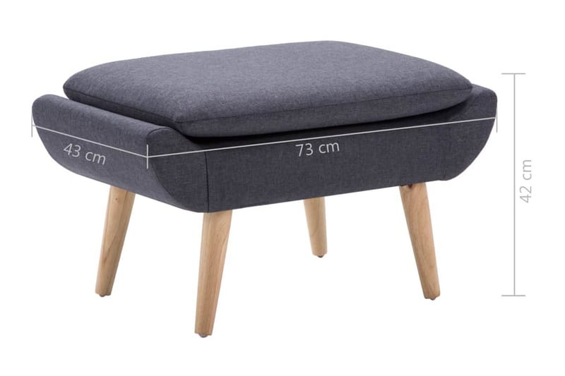 Fotpall tyg 73x43x42 cm mörkgrå - Grå - Möbler - Stolar & fåtöljer - Pall & puff - Fotpall