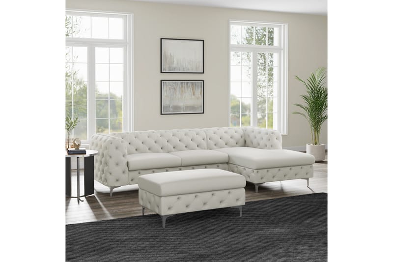 Glennie Fotpall 67 cm Rektangulär - Beige - Möbler - Stolar & fåtöljer - Pall & puff - Fotpall