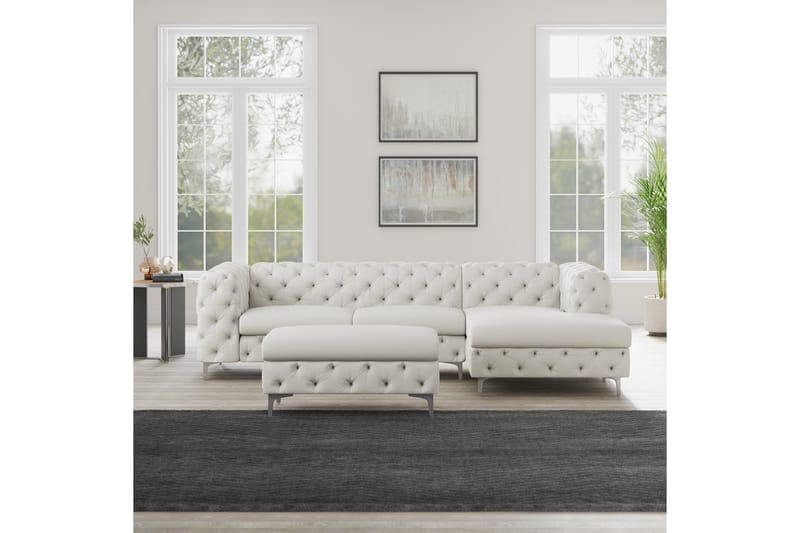 Glennie Fotpall 67 cm Rektangulär - Beige - Möbler - Stolar & fåtöljer - Pall & puff - Fotpall