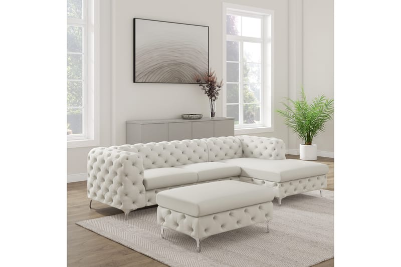 Glennie Fotpall 67 cm Rektangulär - Beige - Möbler - Stolar & fåtöljer - Pall & puff - Fotpall