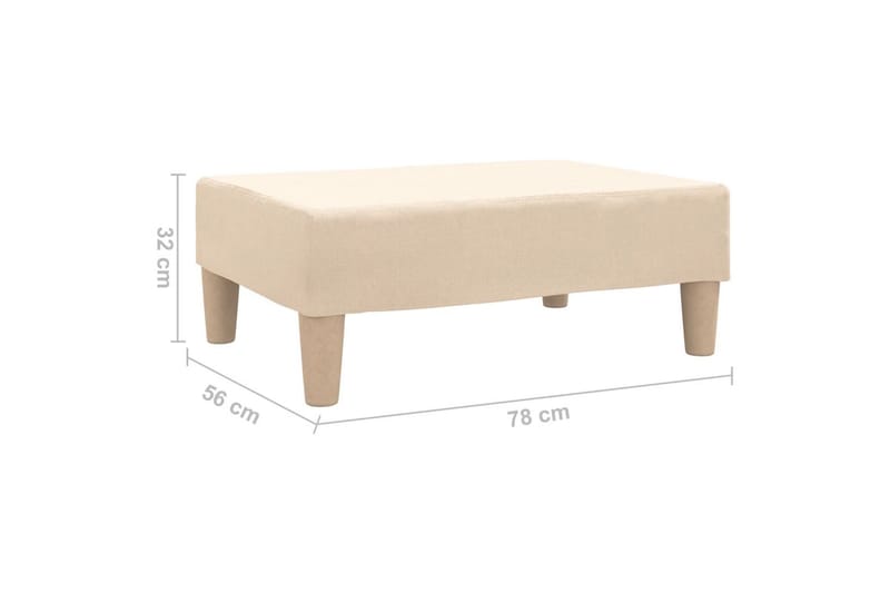 Fotpall gräddvit 78x56x32 cm tyg - Kräm - Möbler - Stolar & fåtöljer - Pall & puff - Fotpall