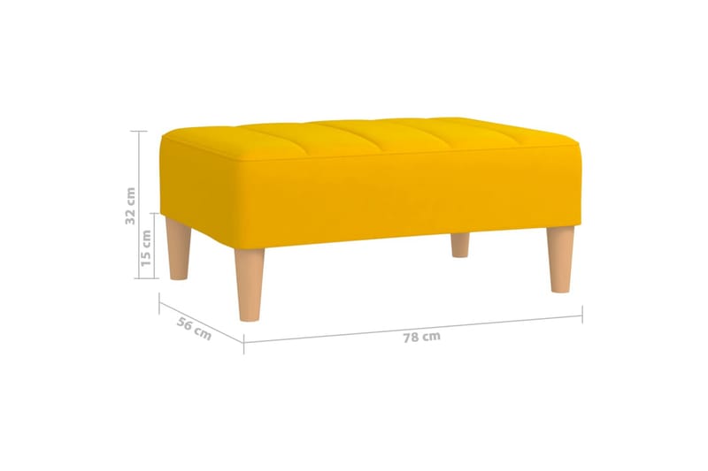 Fotpall gul 78x56x32 cm sammet - Gul - Möbler - Stolar & fåtöljer - Pall & puff - Fotpall