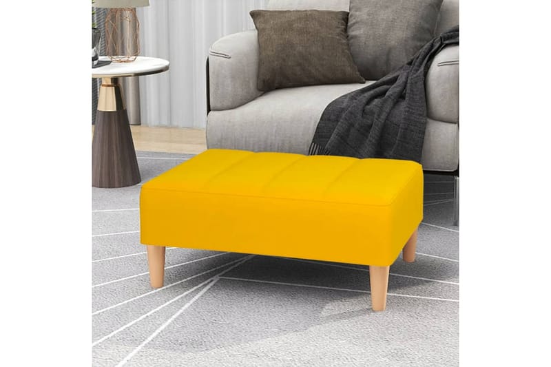 Fotpall gul 78x56x32 cm sammet - Gul - Möbler - Stolar & fåtöljer - Pall & puff - Fotpall