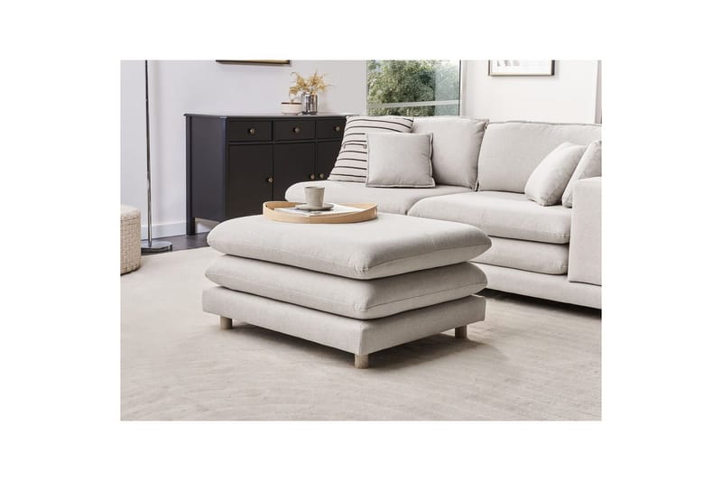 Fotpall Heden Beige/ljust trä - Beige/ljust trä - Möbler - Stolar & fåtöljer - Pall & puff - Fotpall