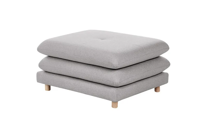 Fotpall Heden Grå/ljust trä, Grå/ljust trä