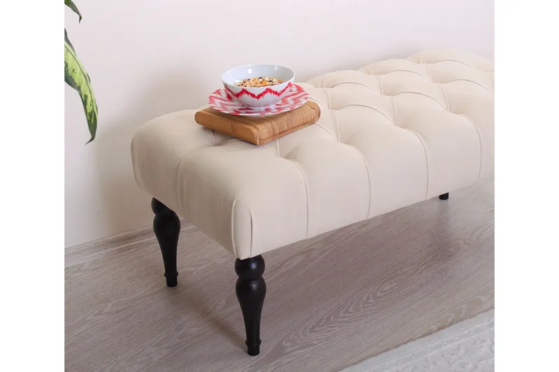 Hodgenville Fotpall 92 cm Rektangulär - Cremevit - Möbler - Stolar & fåtöljer - Pall & puff - Fotpall