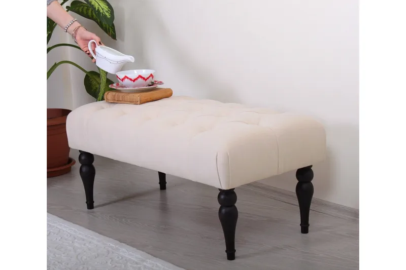 Hodgenville Fotpall 92 cm Rektangulär - Cremevit - Möbler - Stolar & fåtöljer - Pall & puff - Fotpall