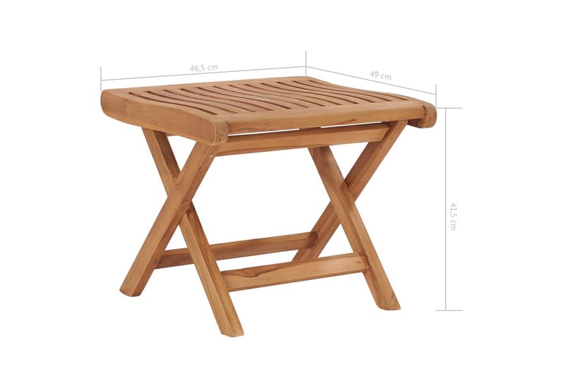 Hopfällbar fotpall 46,5x49x41,5 cm massiv teak - Brun - Möbler - Stolar & fåtöljer - Pall & puff - Fotpall