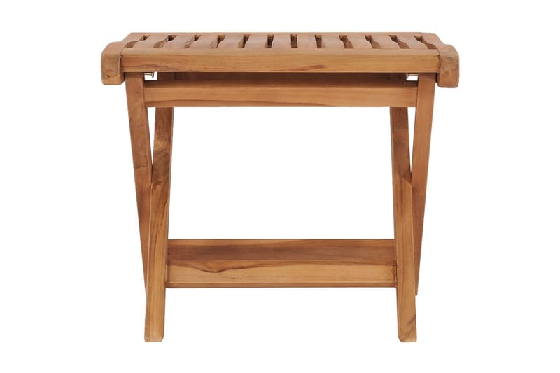 Hopfällbar fotpall 46,5x49x41,5 cm massiv teak - Brun - Möbler - Stolar & fåtöljer - Pall & puff - Fotpall