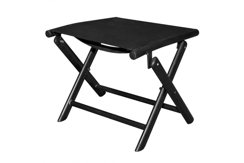 Hopfällbar fotpall svart aluminium och textilen - Svart - Möbler - Stolar & fåtöljer - Pall & puff - Fotpall