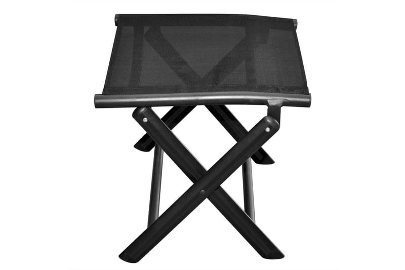 Hopfällbar fotpall svart aluminium och textilen - Svart - Möbler - Stolar & fåtöljer - Pall & puff - Fotpall