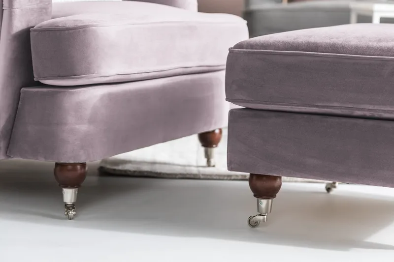 Howard Riviera Fotpall Sammet - Lila - Möbler - Stolar & fåtöljer - Pall & puff - Fotpall