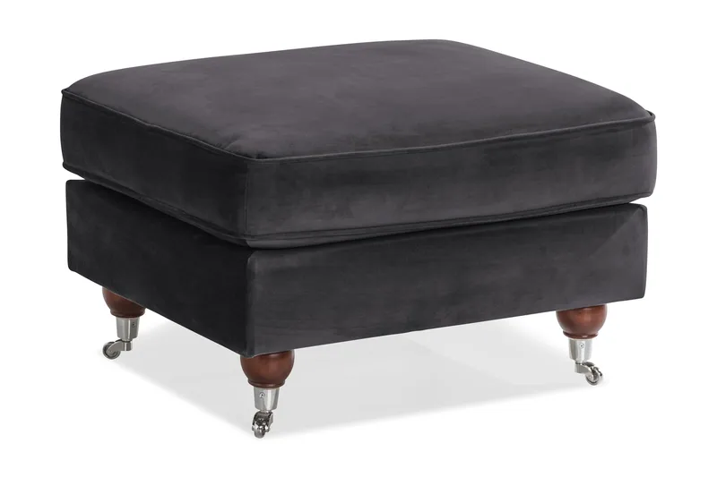 Howard Riviera Fotpall Sammet, Mörkgrå