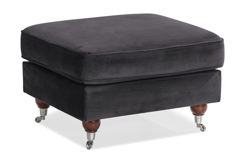 Howard Riviera Fotpall Sammet, Mörkgrå