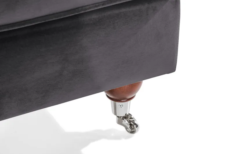 Howard Riviera Fotpall Sammet - Mörkgrå - Möbler - Stolar & fåtöljer - Pall & puff - Fotpall