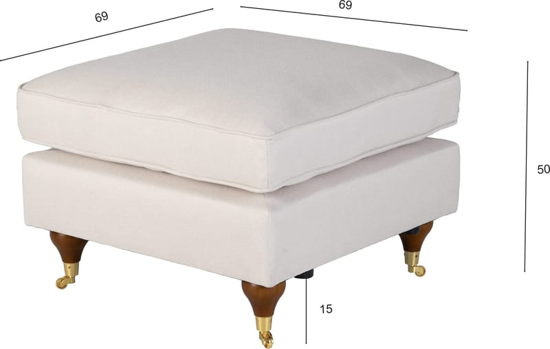 Fotpall Howard Watford Deluxe 69x69 cm - Beige - Möbler - Stolar & fåtöljer - Pall & puff - Fotpall
