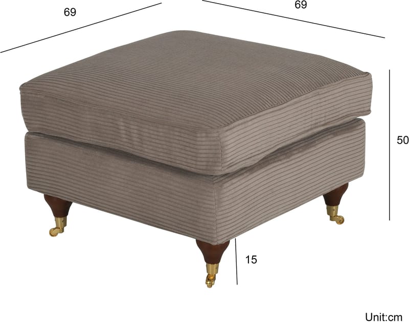 Fotpall Howard Watford Deluxe 69x69 cm - Grå - Möbler - Stolar & fåtöljer - Pall & puff - Fotpall