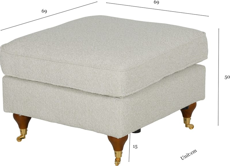Fotpall Howard Watford Deluxe 69x69 cm - Vit - Möbler - Stolar & fåtöljer - Pall & puff - Fotpall