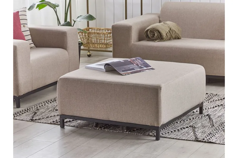 Hughen Fotpall - Beige/Svart - Möbler - Stolar & fåtöljer - Pall & puff - Fotpall